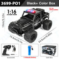 ZWN 1:16 Alloy High Speed Off-Road Police Truck RC Car Music Sound LED