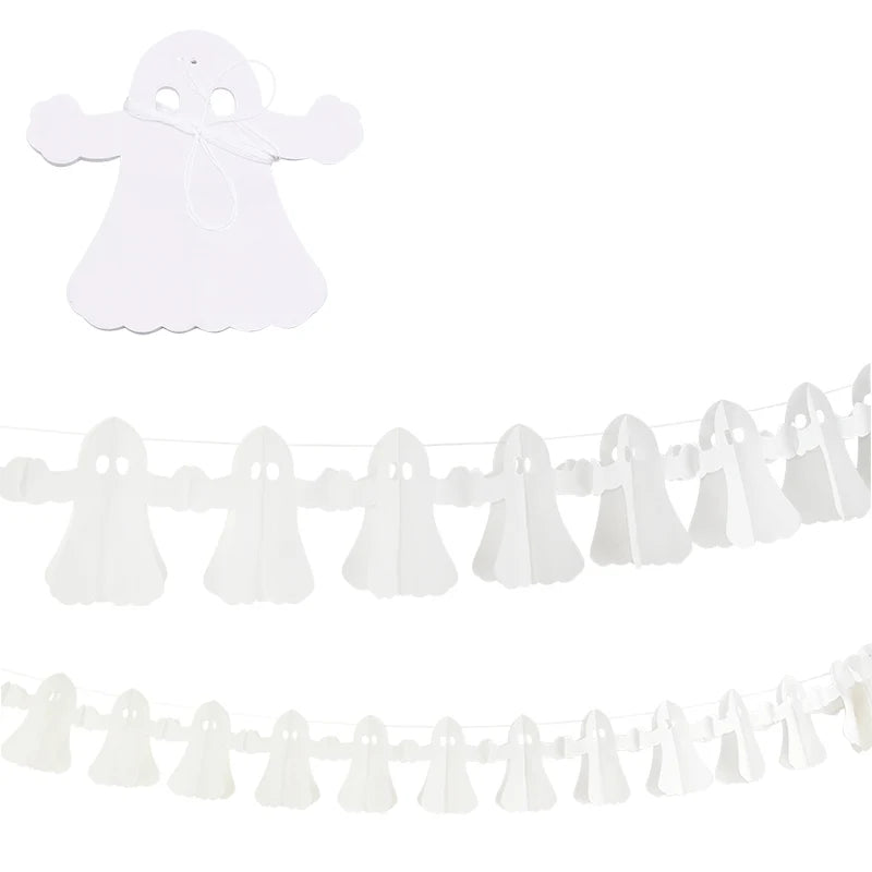 Halloween Flower Ghost Festival Scene Decoration Pull Flag Spider Bat Ghost