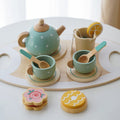 Kids Wooden Tea Set Play House Pretend Make Tea Teapot Teacup Afternoon