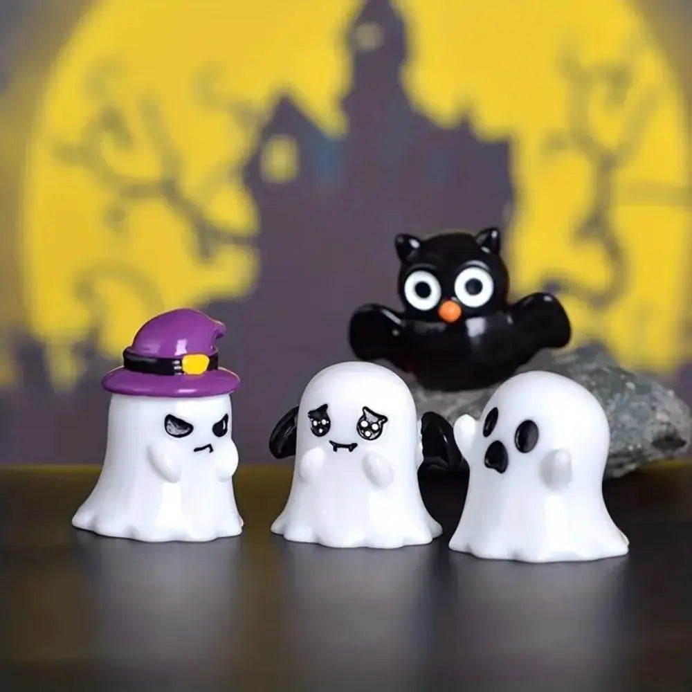 Cartoon Halloween Witch Ghost Figurine Pumpkin Ghost