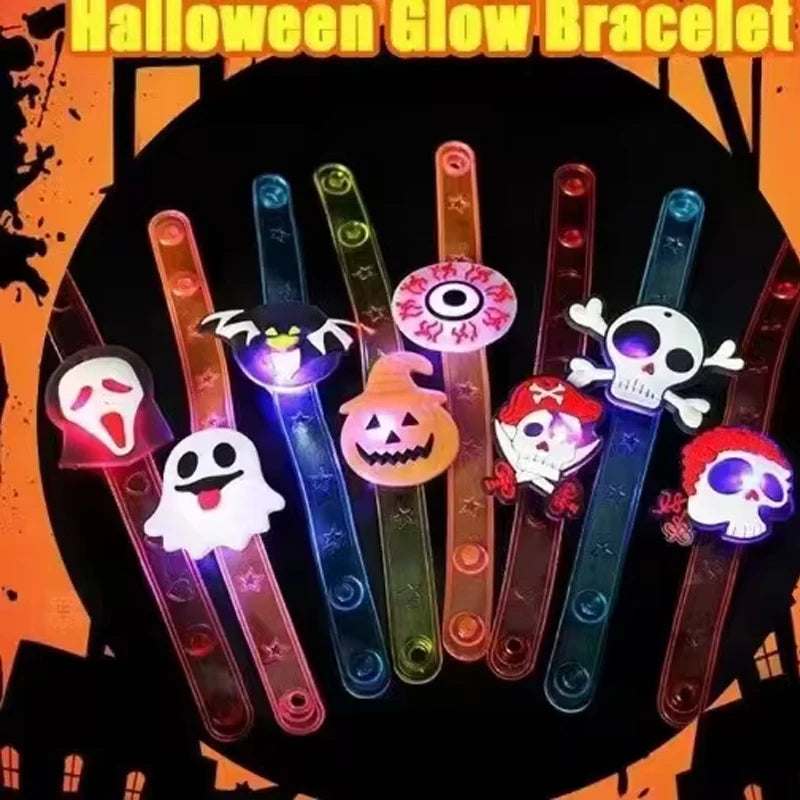 10/20PCS Cute Halloween Glowing Rings Bracelet Gift