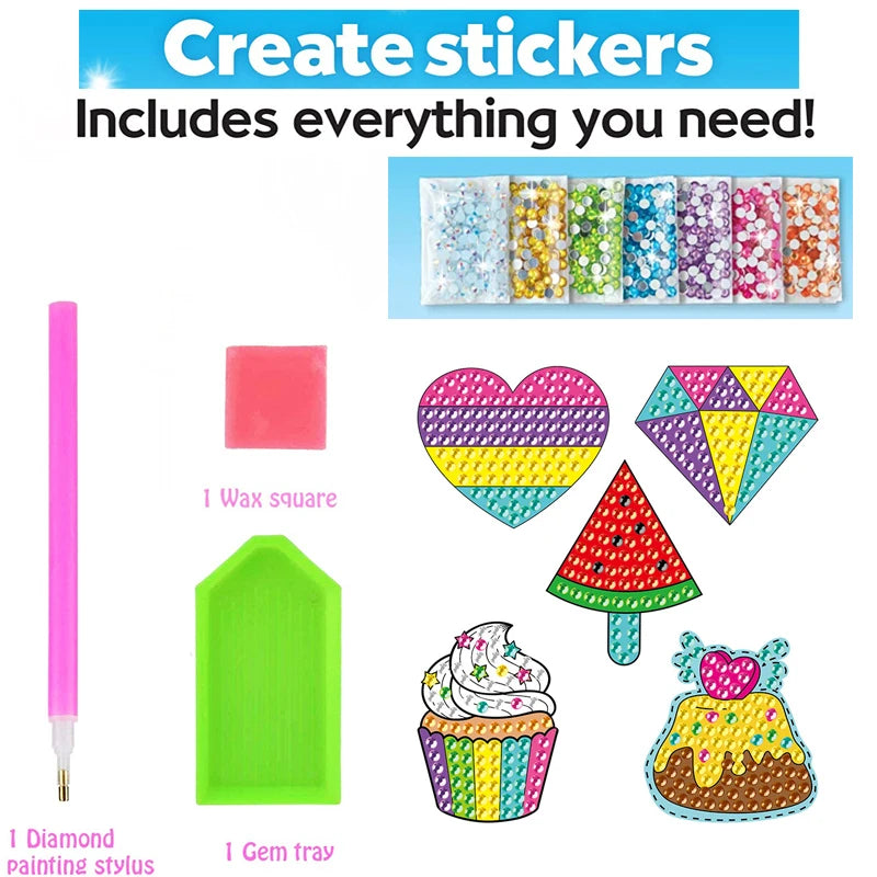 Gem Diamond Painting 12 Pack Sticker Kit Mosaic