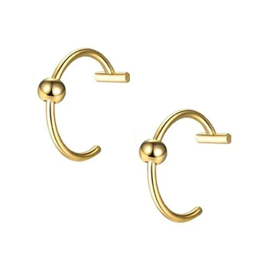 2PCS Trendy 10mm Stainless Steel Punk Clip on Fake Piercing Nose Wrap Lip