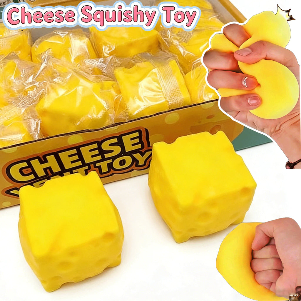 Portable Cheese Squeeze Toy Fidget Relief Ball