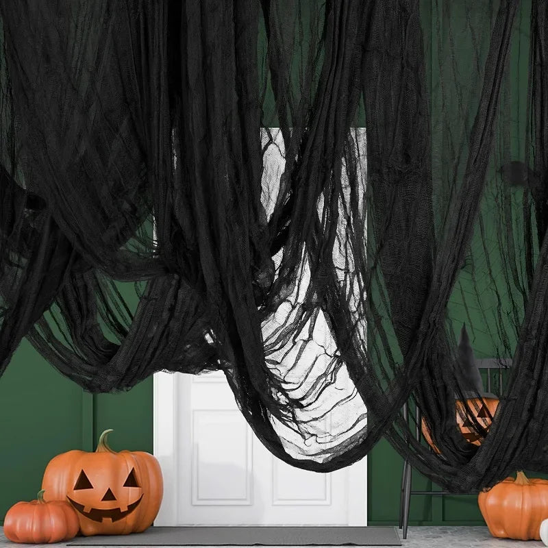 76x183cm Halloween Decorations Black Creepy Gauze