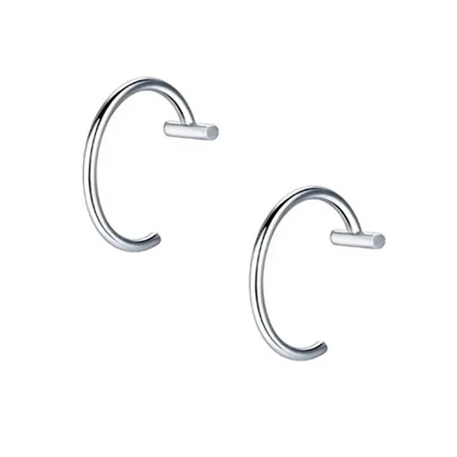 2PCS Trendy 10mm Stainless Steel Punk Clip on Fake Piercing Nose Wrap Lip