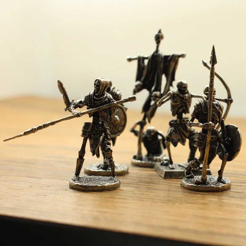 Copper Skeleton Legion Figurines Miniature Decoration Retro Metal Skull Soldier
