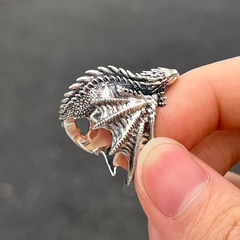 Dragon Rings Gothic Punk Style Pterosaur Wings Adjustable