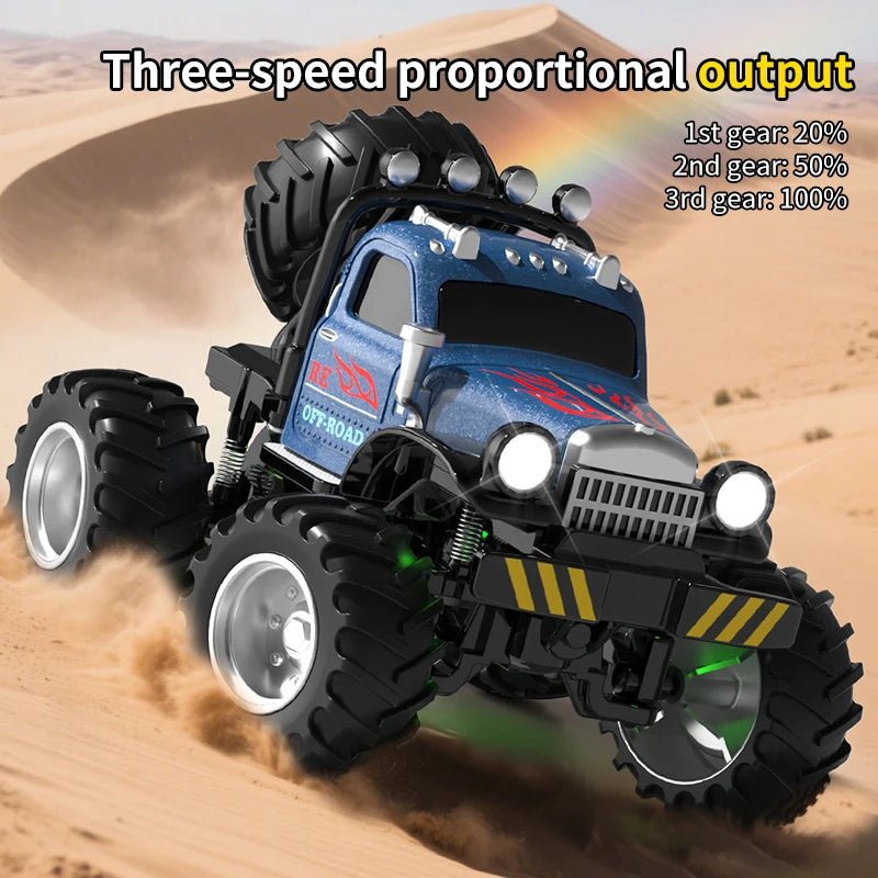 Q222 Q223 1:64 Mini RC Truck Trailer Monster-Regulating Alloy Terrain