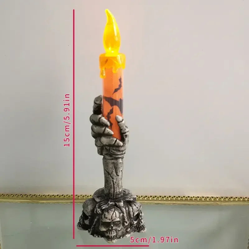 Glowing Halloween Led Candles Skeleton Ghost