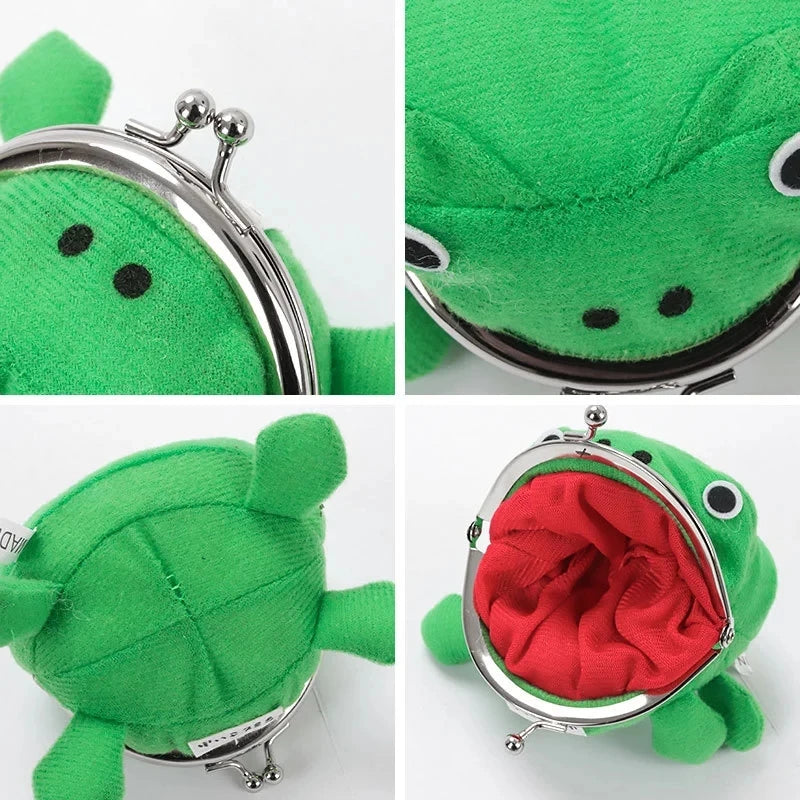 Novelty Adorable Anime Frog Wallet Coin Purse Key Chain Cute Plush Frog