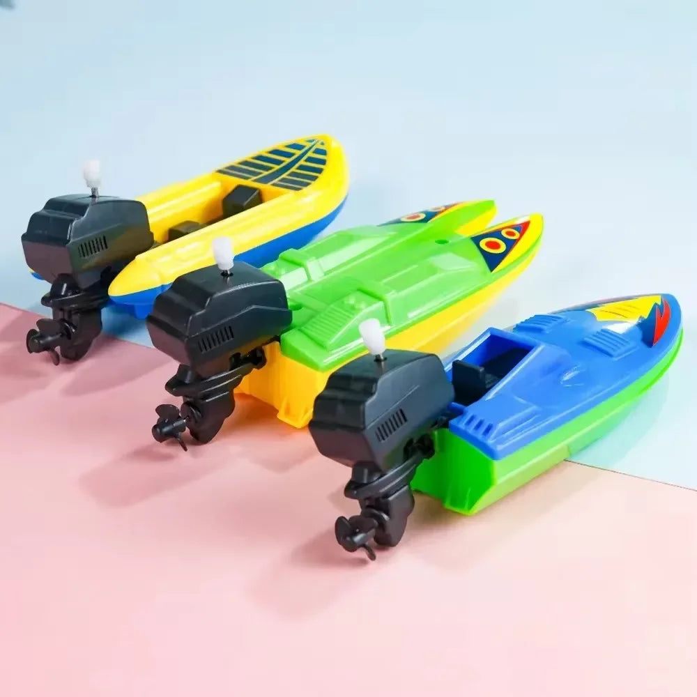 202 Speed Boat Clockwork Toys Ship Wind Up Toy Float Water Kids Bath