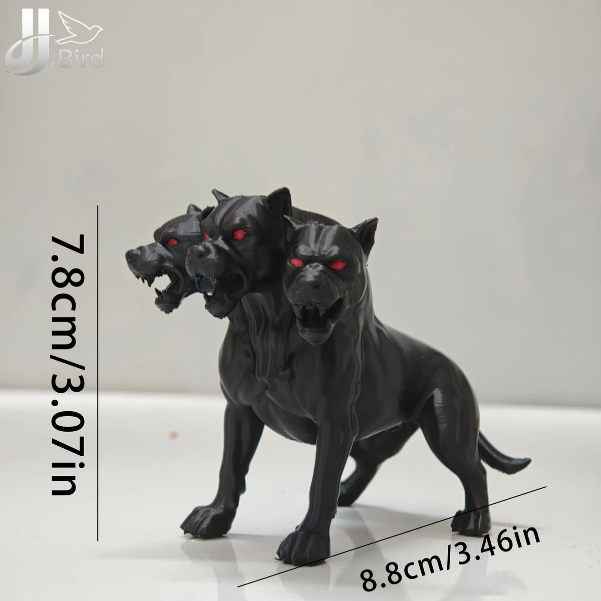 1Pcs Gothic three-headed dog statue ornaments Scary Black Design Halloween