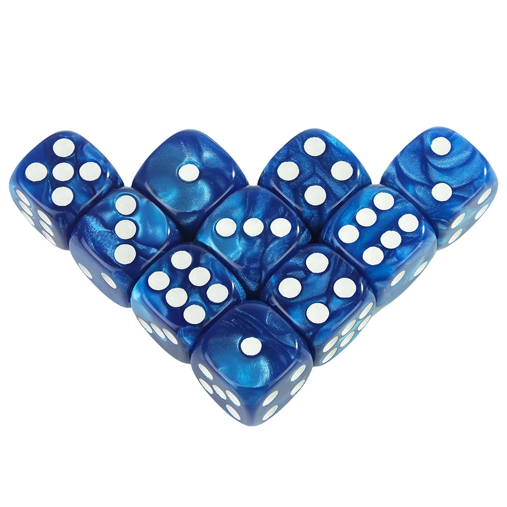 16MM Round Corner Game Dice Set 6-Sided Marble Acrylic Dices Tabletop Game