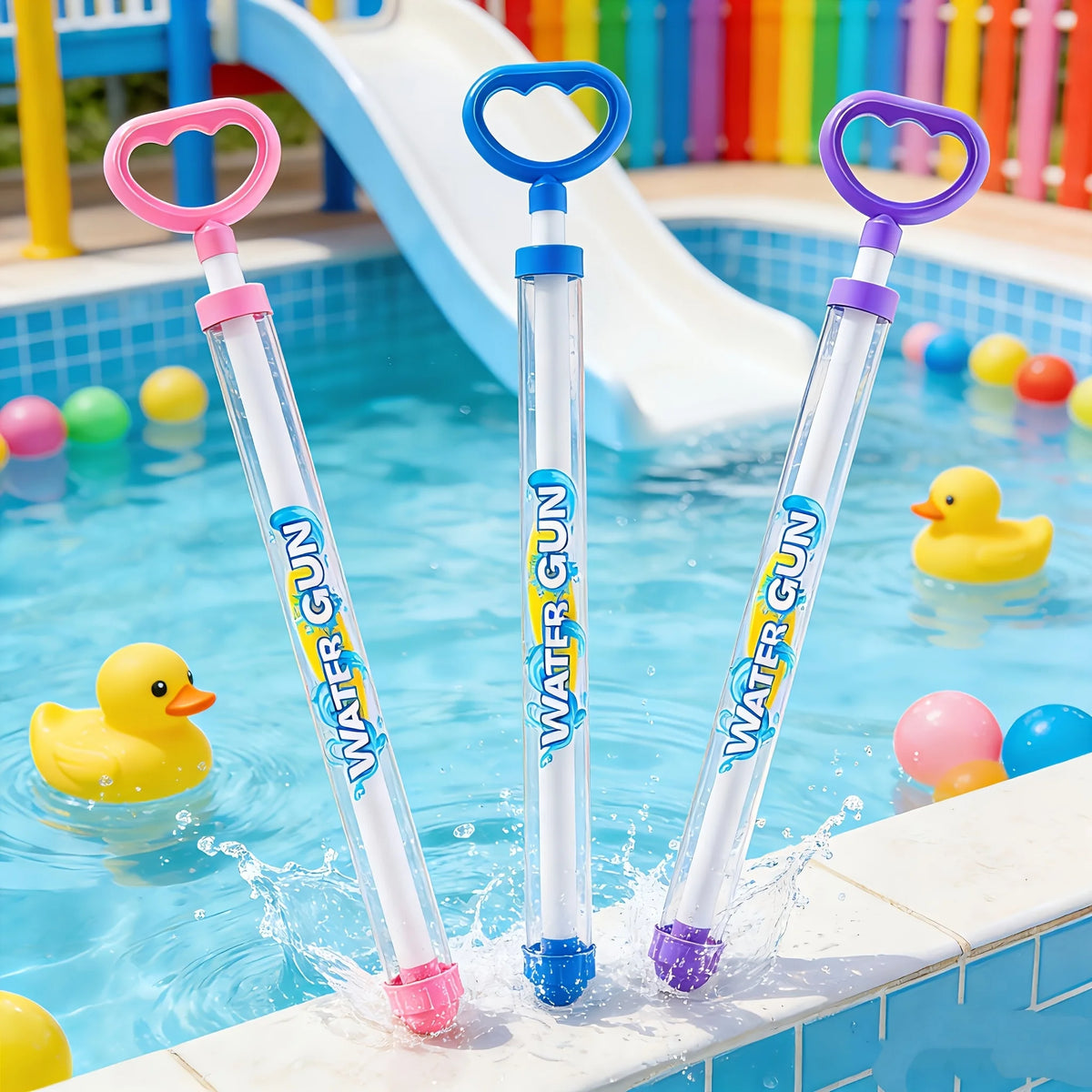 1 3 6pcs Spray Water Pull-Back Water Gun Outdoor Splash Games Pool Lawn