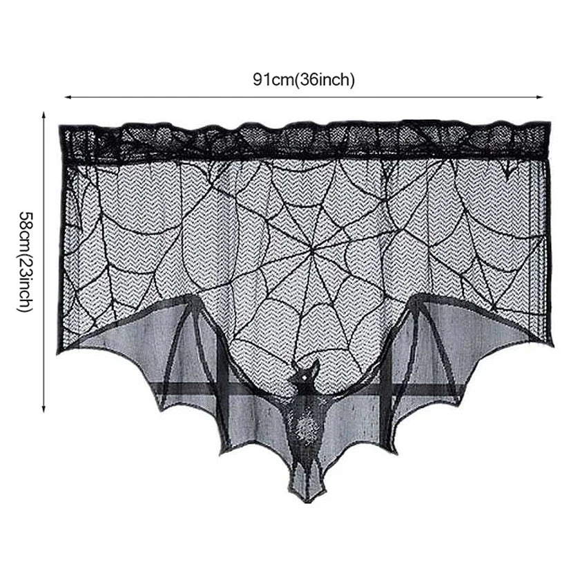 Halloween Decoration Bats Tablecloth Black Lace