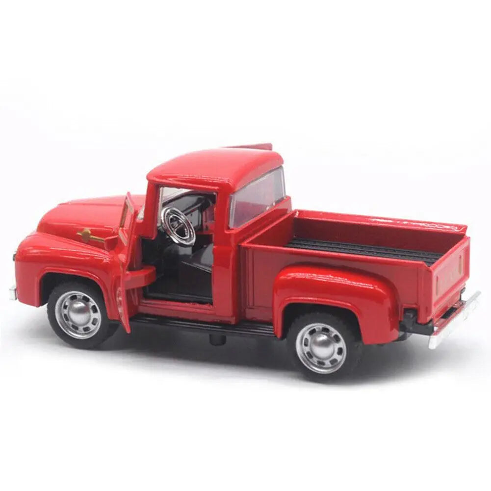 1 32 Red Metal Truck Model Vintage Alloy Mini Pull-Back Diecast Car