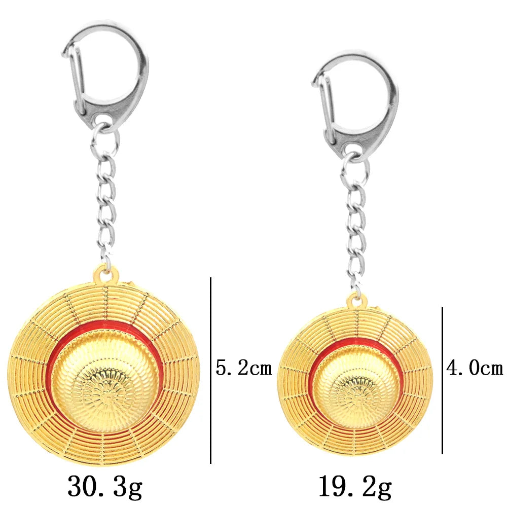 Classic Anime Keychain Straw Hat Pendant Metal Key Chains Fans Cosplay
