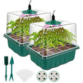 Seed Starter Tray Grow Light Humidity Dome Kit