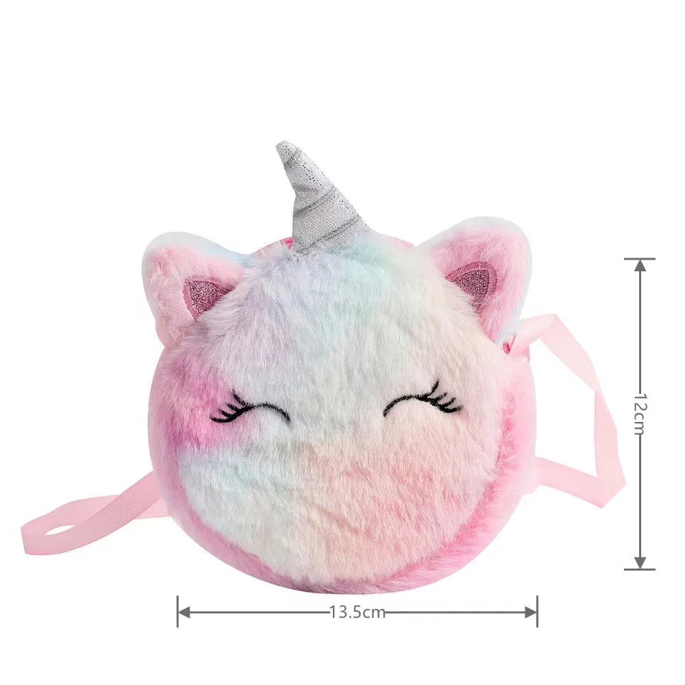 Kids Fashion Plush Bag Cute Unicorn Wallet