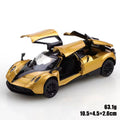 1 43 Scale Gold Pullback Racing Car Die-Cast Metal Three Doors Open