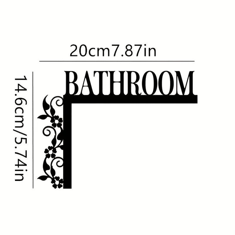 1pc Modern Metal Toilet Door Sign Stylish Thinking Room Wall Sculpture