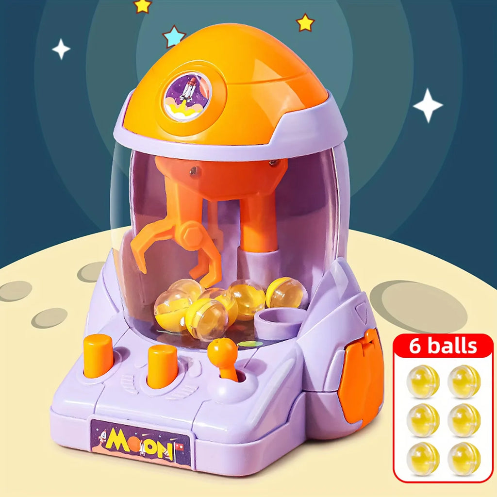 Mini Space Rocket Claw Machine Ball Grabber Toy Boys Girls Educational Game