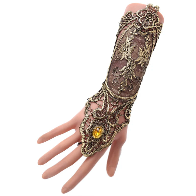1pc Gothic Steampunk Lace Cuff Fingerless Glove