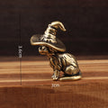 Cute sorcerer Cat Small Statue Creative Solid Brass Childish Animal Kitten