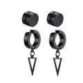 5 pairs fashionable men's punk cross pendants stainless steel magnet earrings