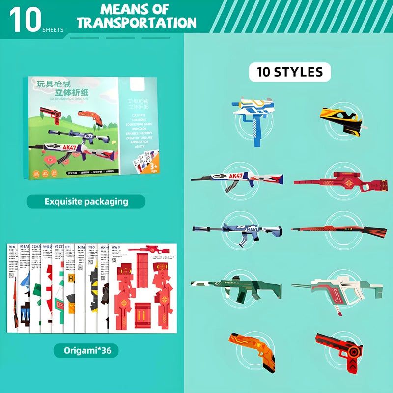 36 Sheets Kids Paper Airplane Origami Kit STEM Educational DIY Craft Toy Set