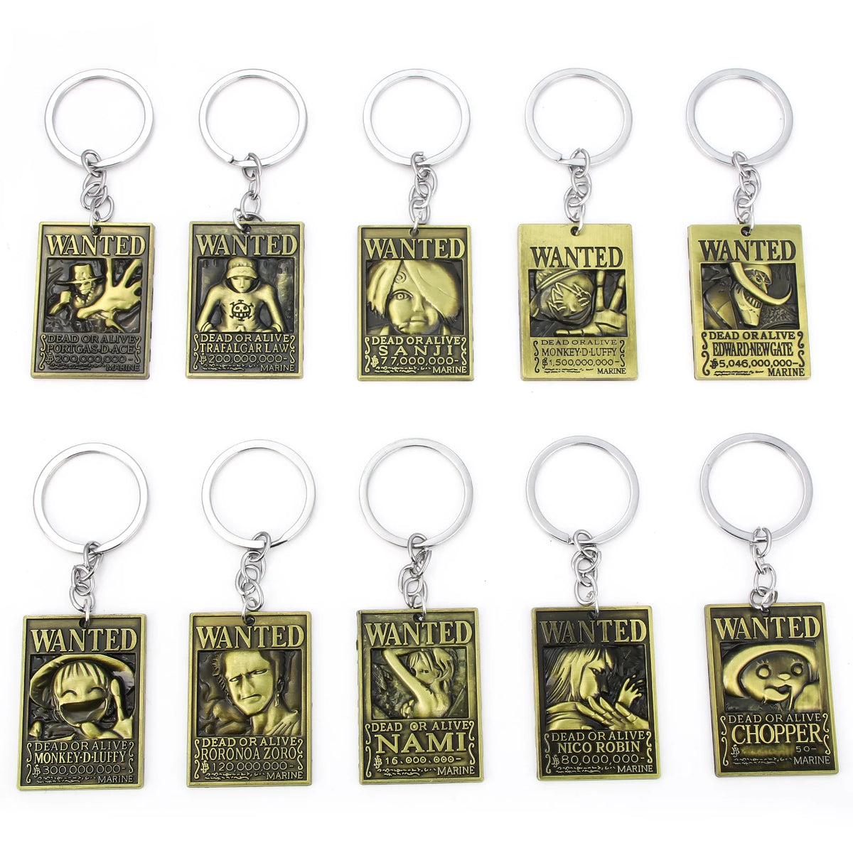 One Piece Luffy Straw Hat Keychain Rotatable Zoro Skull Metal Pendant