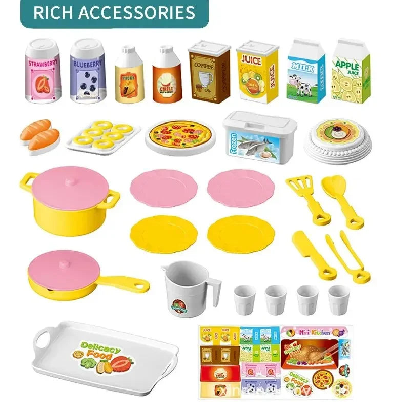 Mini Kitchen Counter Play Set Cooking Tableware