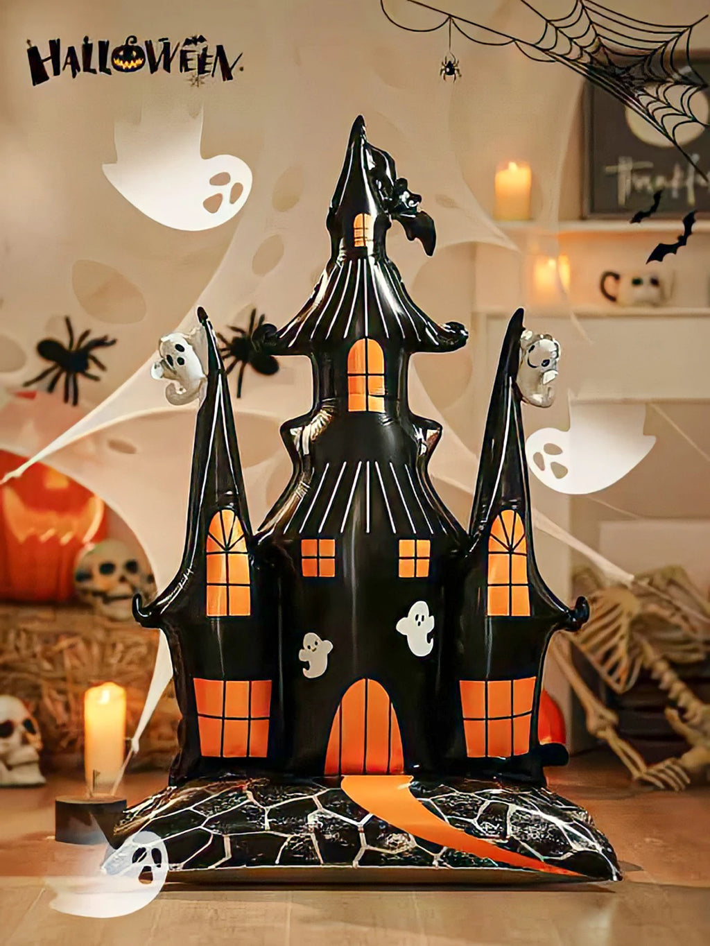 1pc Halloween 58-inch Super-Large Haunted House Castle Standing Foil balloon