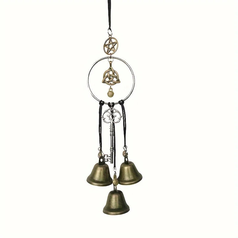 1pc Witch Bell Doorknob Hanging Decorative Wicker Wind Chime Home Decor