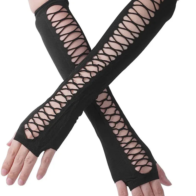 Europe USA Sexy Lace Gloves Fingerless Mesh Nightclub Dance
