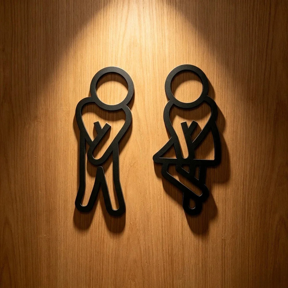 CIFBUY Acrylic 3D WC Toilet Door Sign Modern Self-Adhesive Salon Restaurant