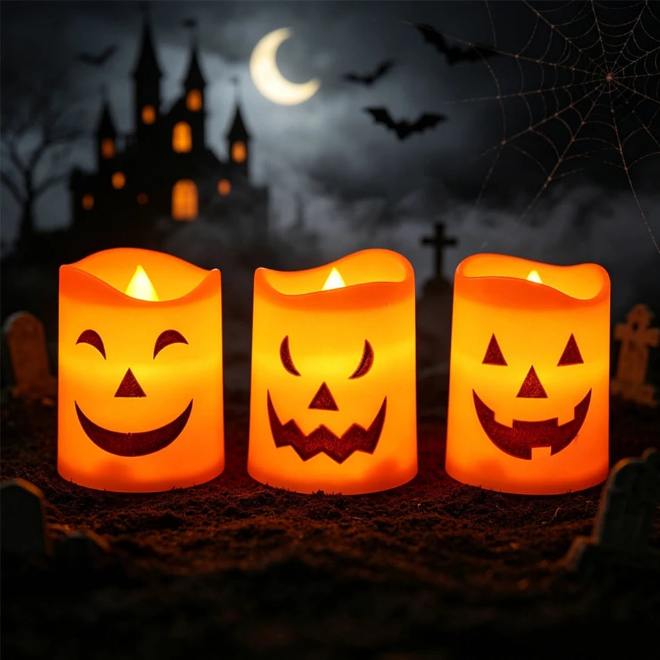 Flameless LED Pumpkin Lamp Halloween Decor