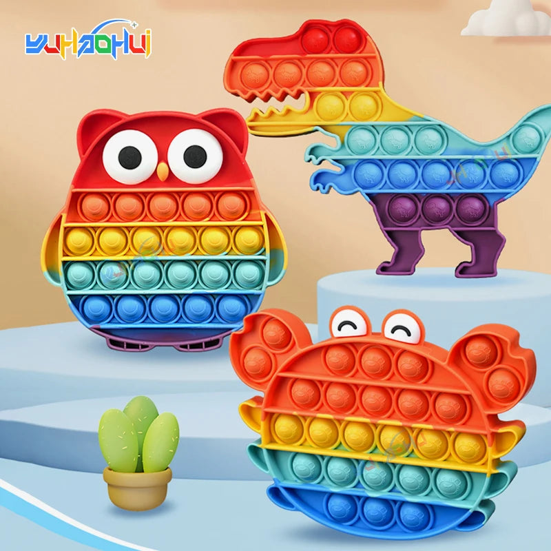 Rainbow Pop Push Bubble Fidget Anti Stress Relief Toys Adult Children Special