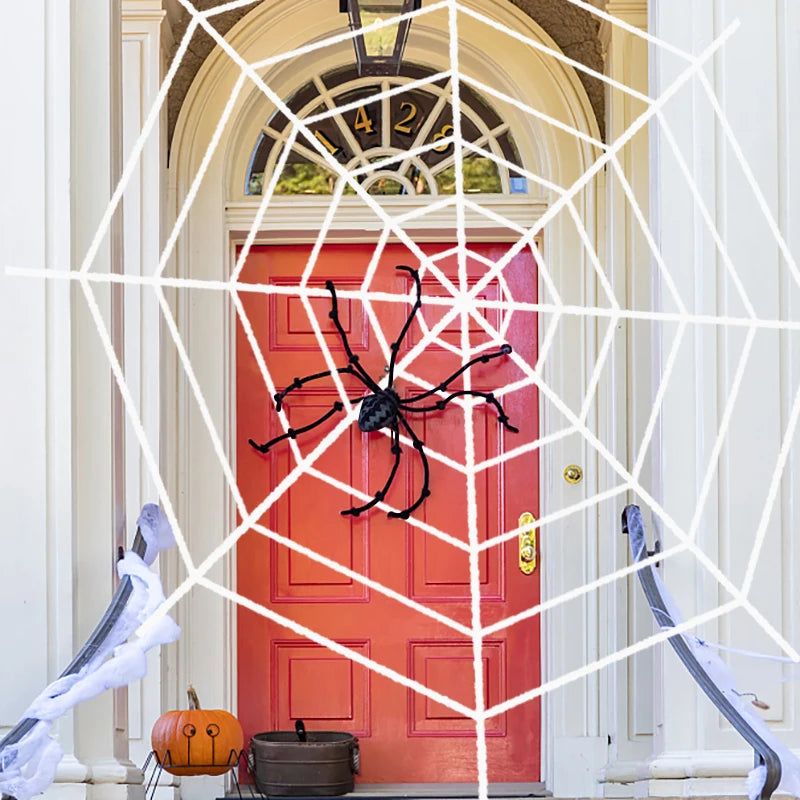 150 250cm Black White Spider Web Giant Stretchy Cobweb Home Bar Garden