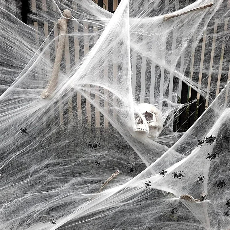 Halloween Decoration White Spider Web Artificial