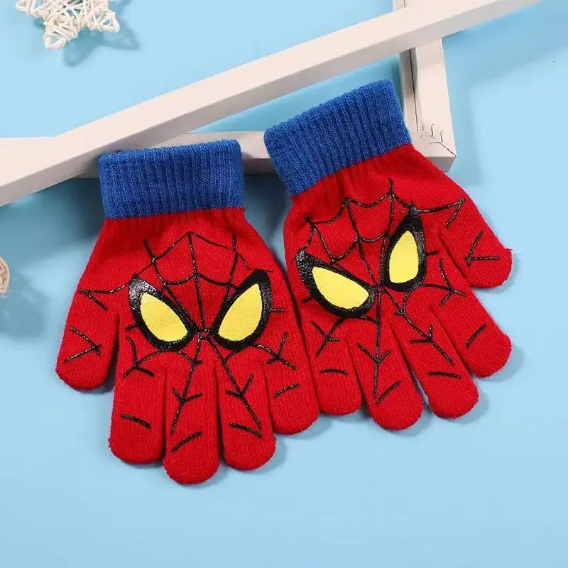 Spider Pattern Winter Warm Knitted Gloves Soft Stretch Full Finger Gloves