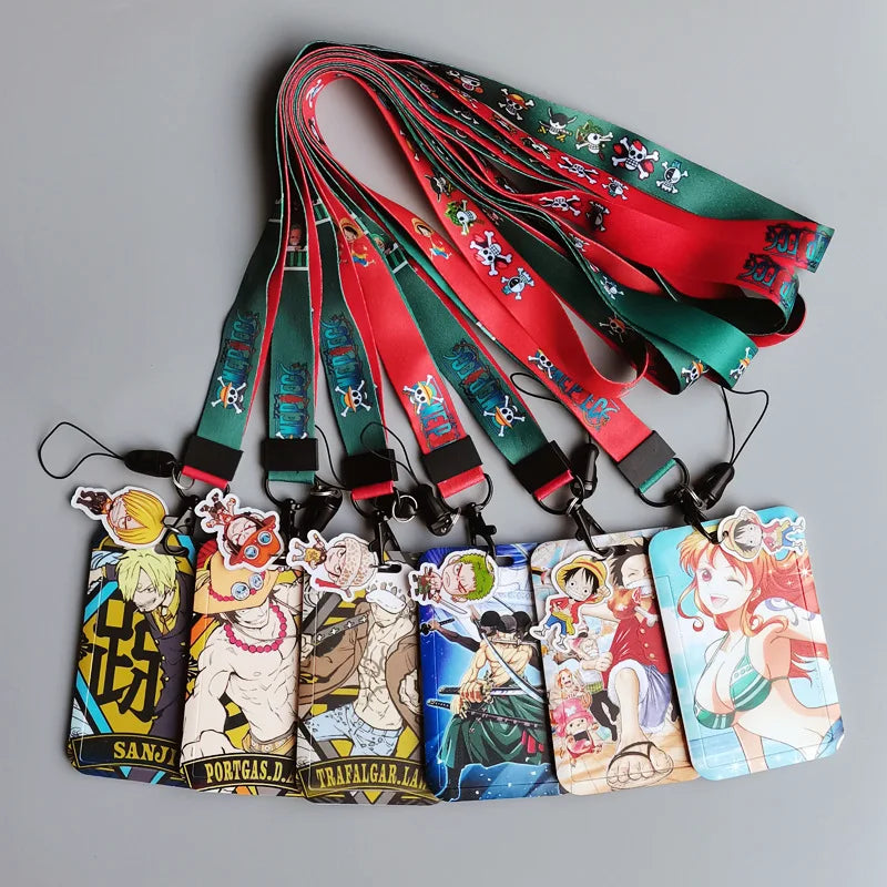 One Piece Cartoon Card Holder Luffy Work Card Student Card Holder Lanyard
