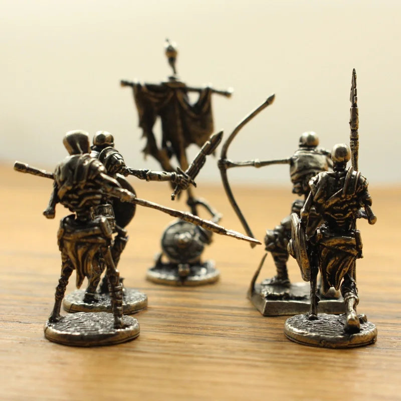 Copper Skeleton Legion Figurines Miniature Decoration Retro Metal Skull Soldier