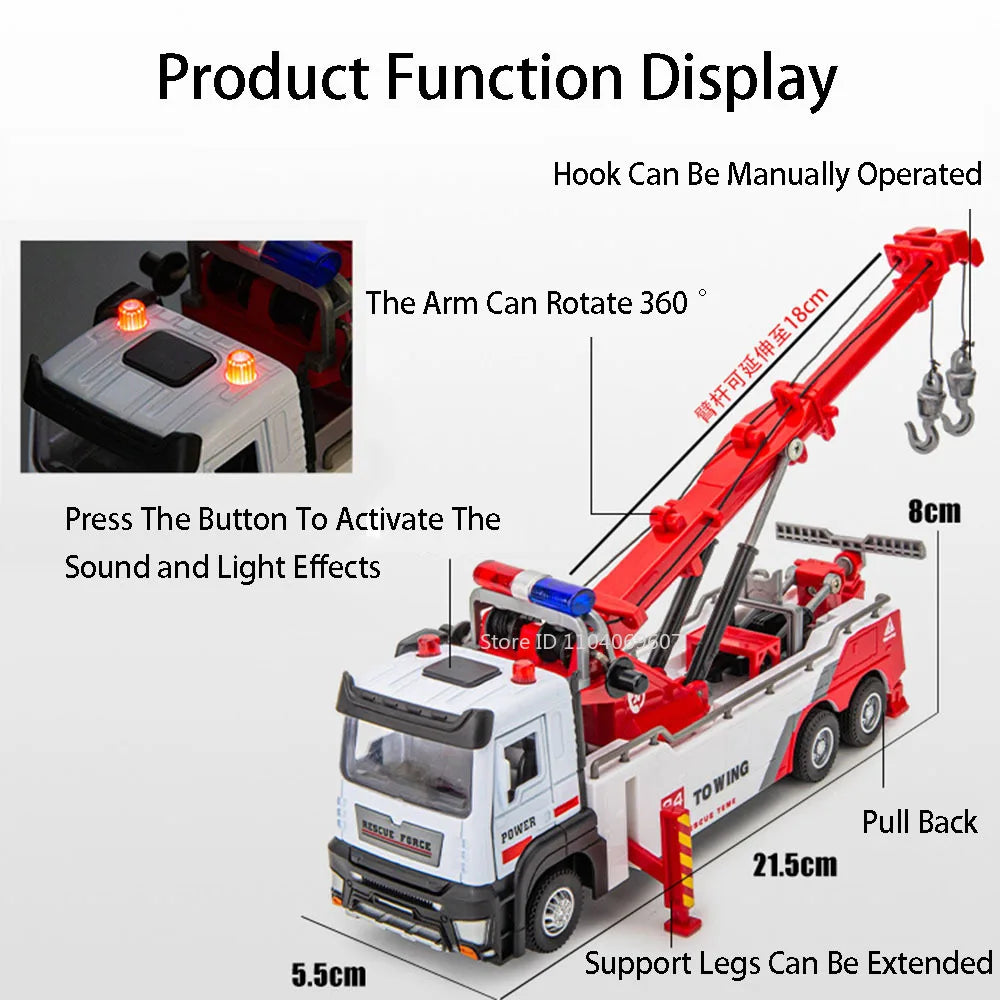 1:32 Car Model Toys Double Hook Clearing Vehicles Metal Diecast Doors