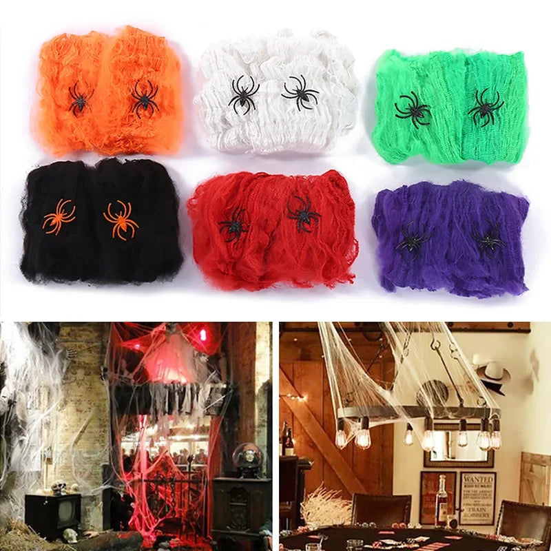 Halloween Decoration White Spider Web Artificial
