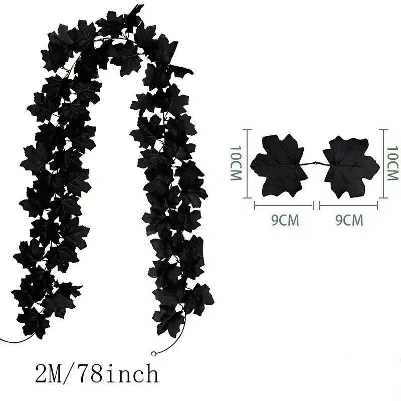 200CM Autumn Artificial Maple Leaf Wreath Fake Leaf Plant Vine Home