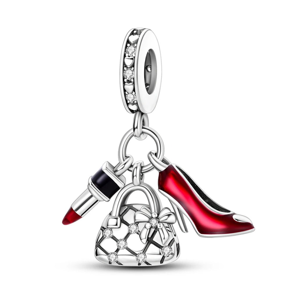 Silver 925 Charms Beads Princess Skirt Carriage