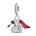 Silver 925 Charms Beads Princess Skirt Carriage