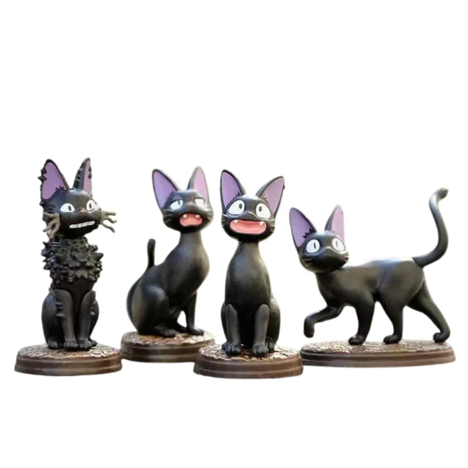 6Pcs Cartoon Black Cat Jiji Gigi Figure Set Anime Collectible